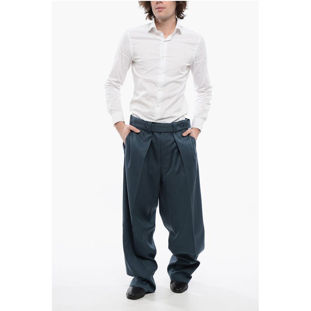 Jil Sander Straight Leg Virgin Wool Pants with Belt - Image 4