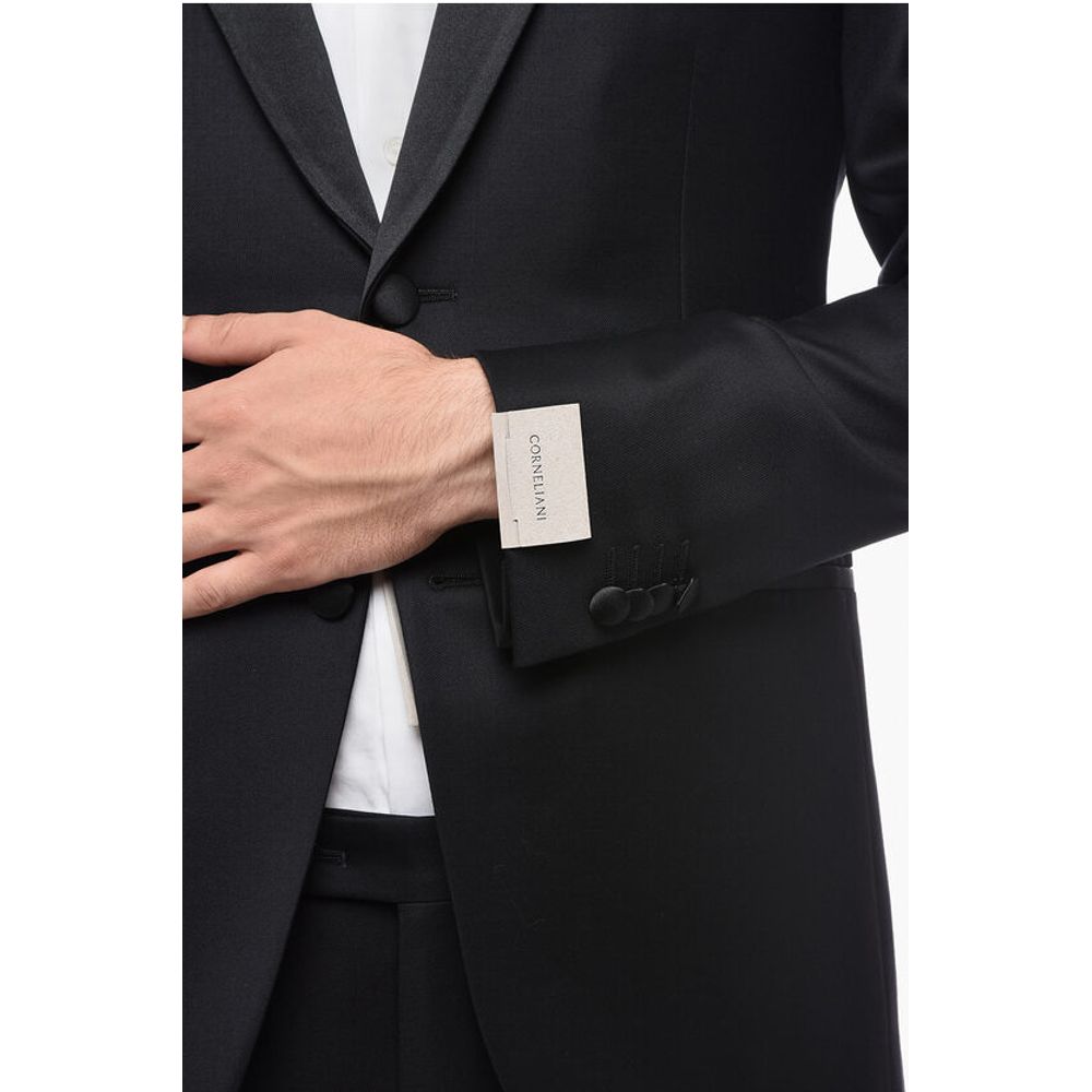 Corneliani Wool CERIMONIA ACADEMY Suit with Satin Shawl Lapel - Image 3