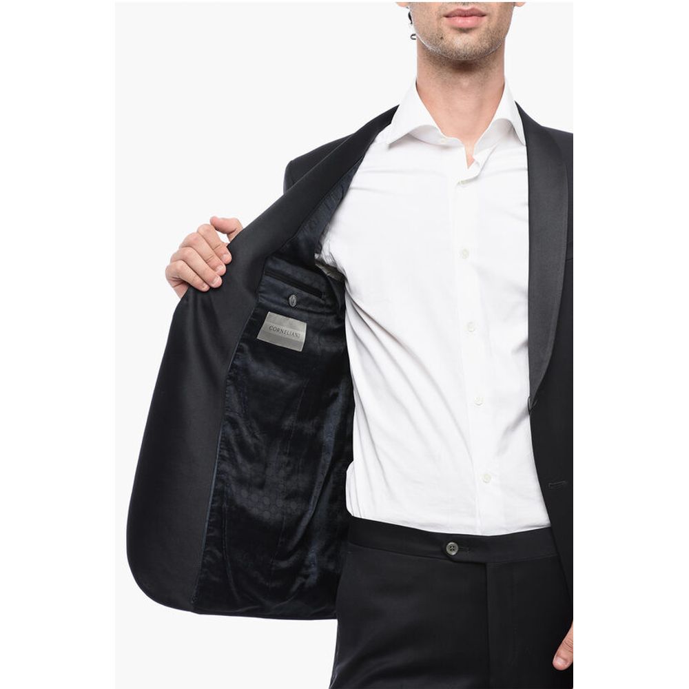 Corneliani Wool CERIMONIA ACADEMY Suit with Satin Shawl Lapel - Image 6