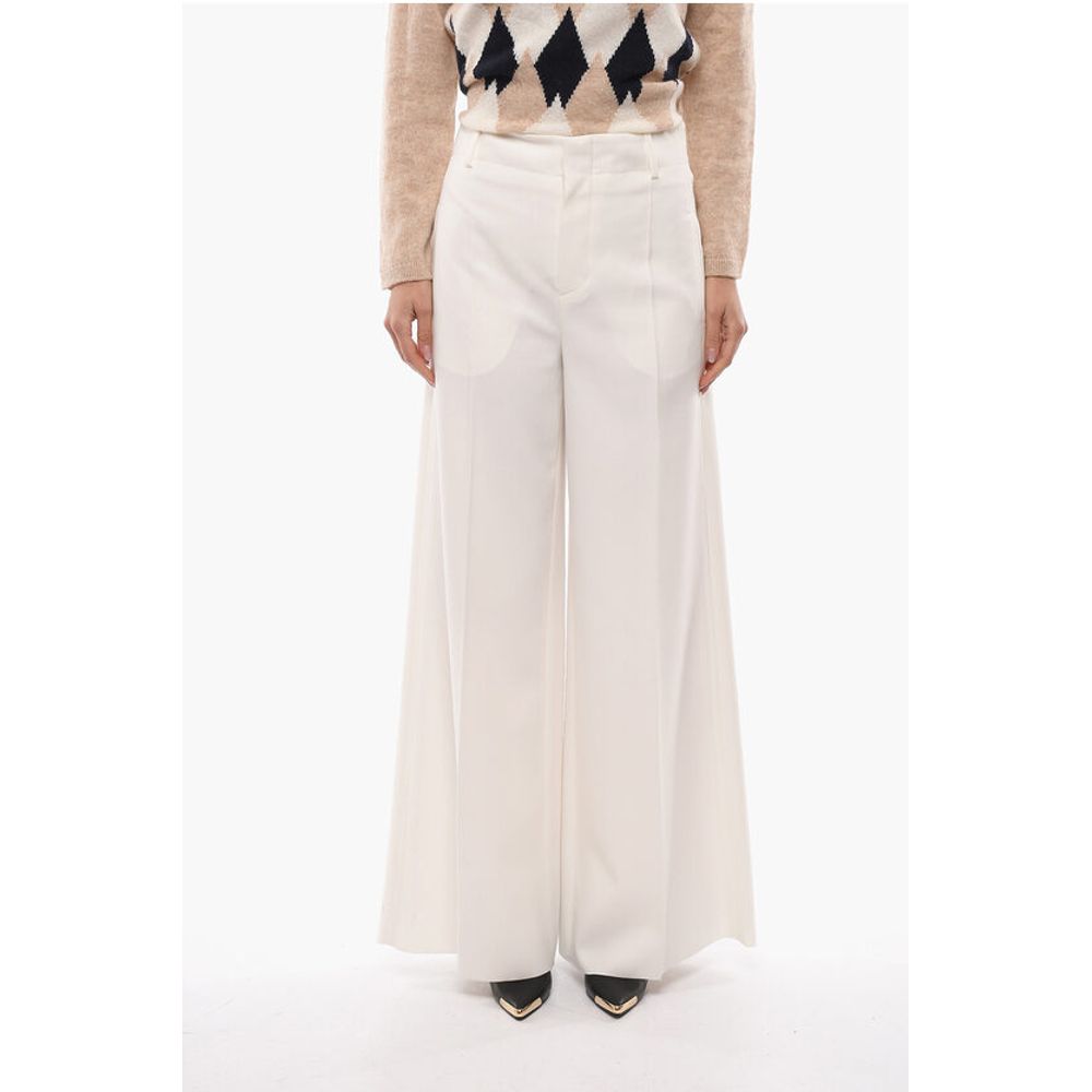 Super Blond High Waisted Palazzo Pants with Belt Loops