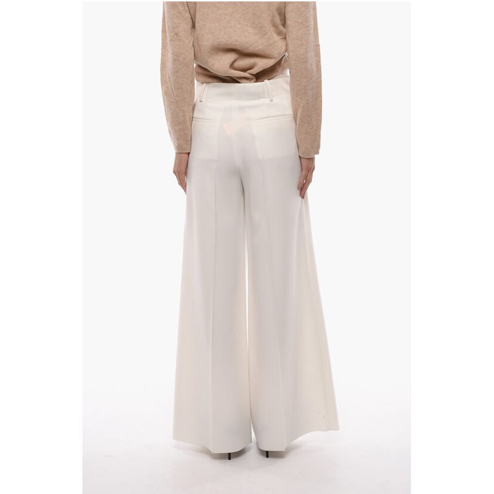 Super Blond High Waisted Palazzo Pants with Belt Loops - Image 2