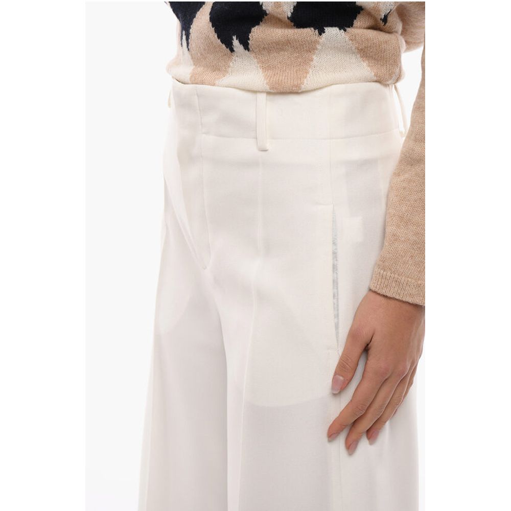 Super Blond High Waisted Palazzo Pants with Belt Loops - Image 3