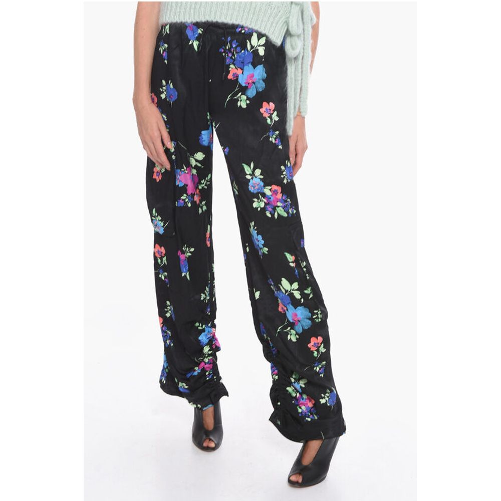 Rotate Floral-Motif Satin HEAVY Cargo Pants