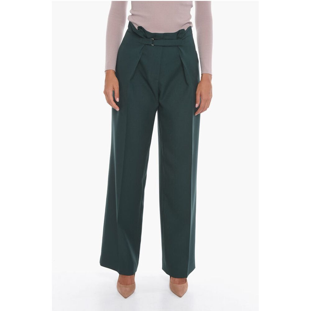 Super Blond Wide-leg Trousers with Velcro Fastening