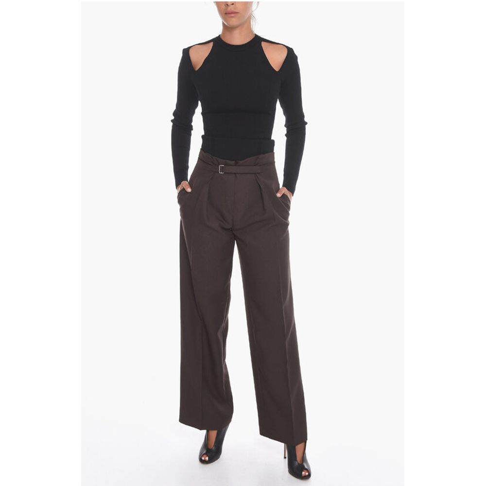 Super Blond Wide-leg Trousers with Velcro Fastening - Image 4