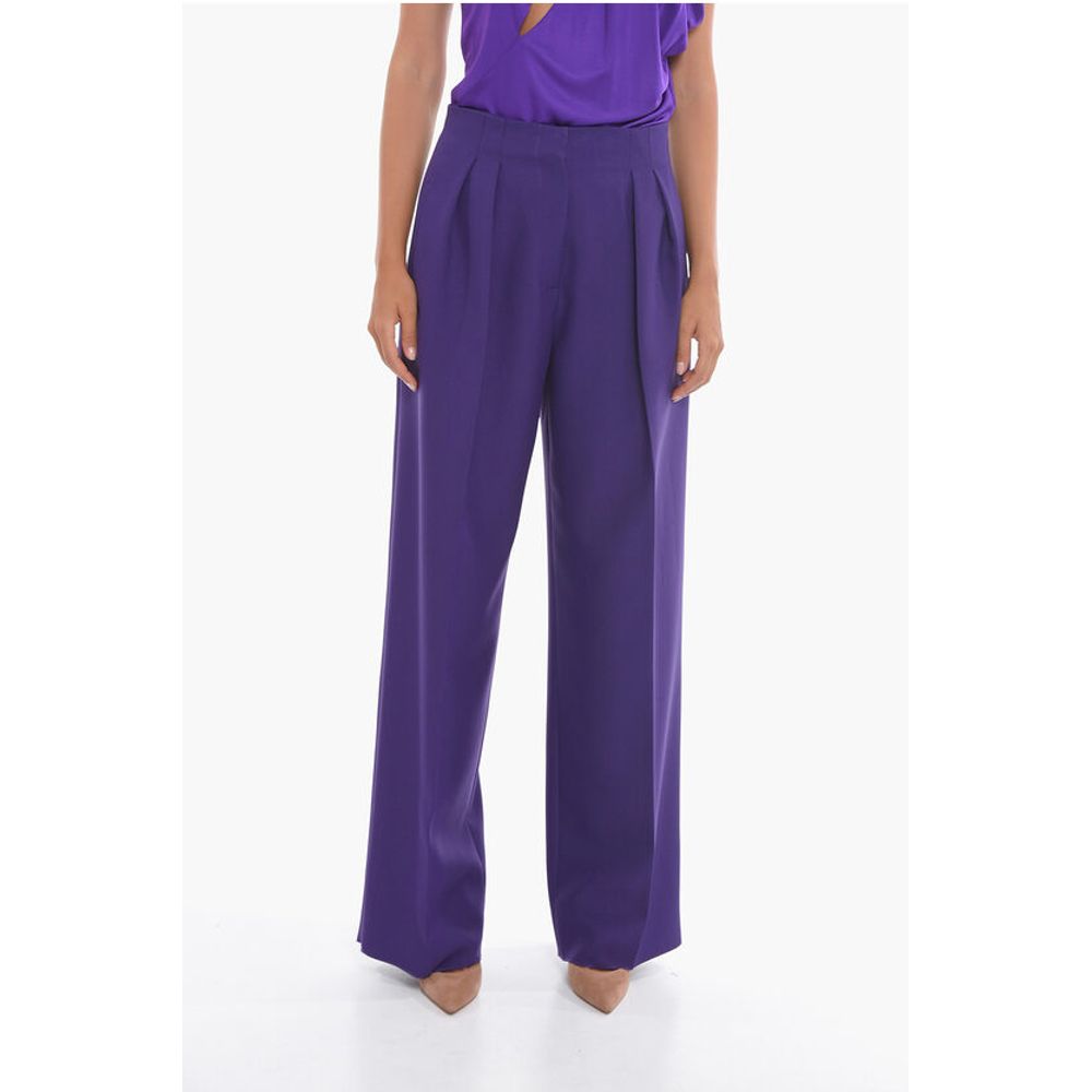 Super Blond Front-pleated Trousers with Wide-leg