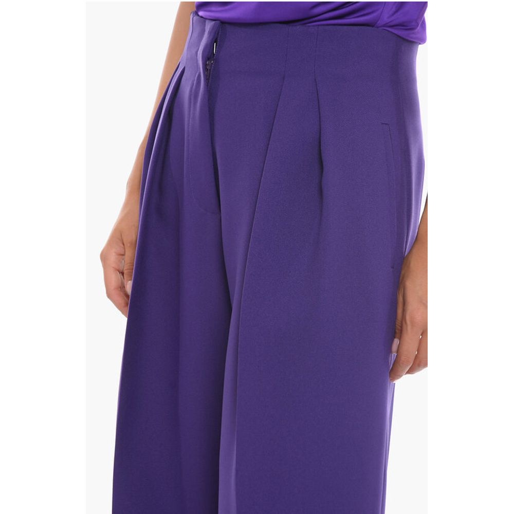 Super Blond Front-pleated Trousers with Wide-leg - Image 3