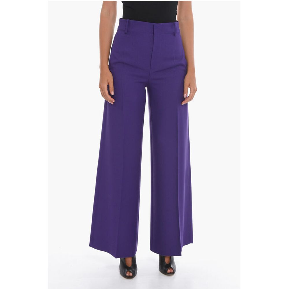 Super Blond Palazzo Trousers with Front-pleat