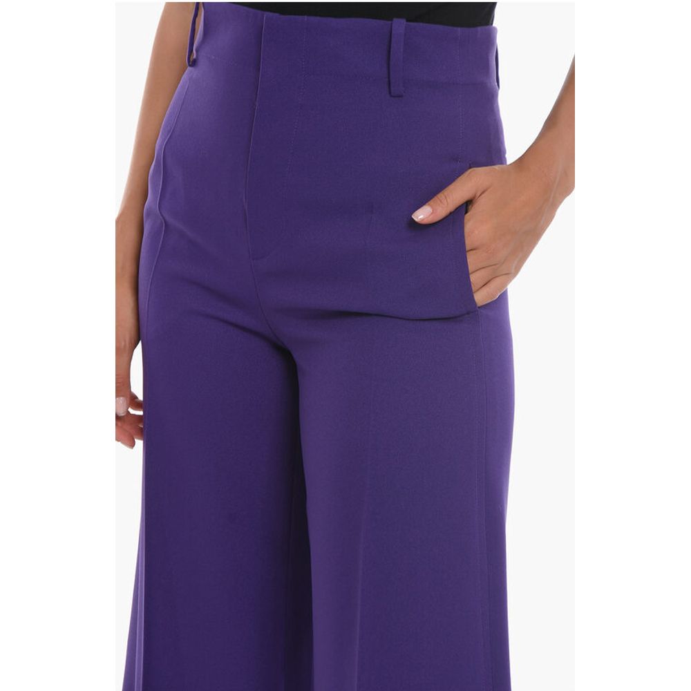 Super Blond Palazzo Trousers with Front-pleat - Image 3