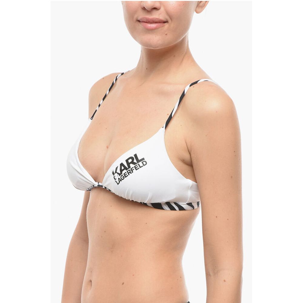 Karl Lagerfeld Triangle Bikini Top with Animal Motif Details - Image 2