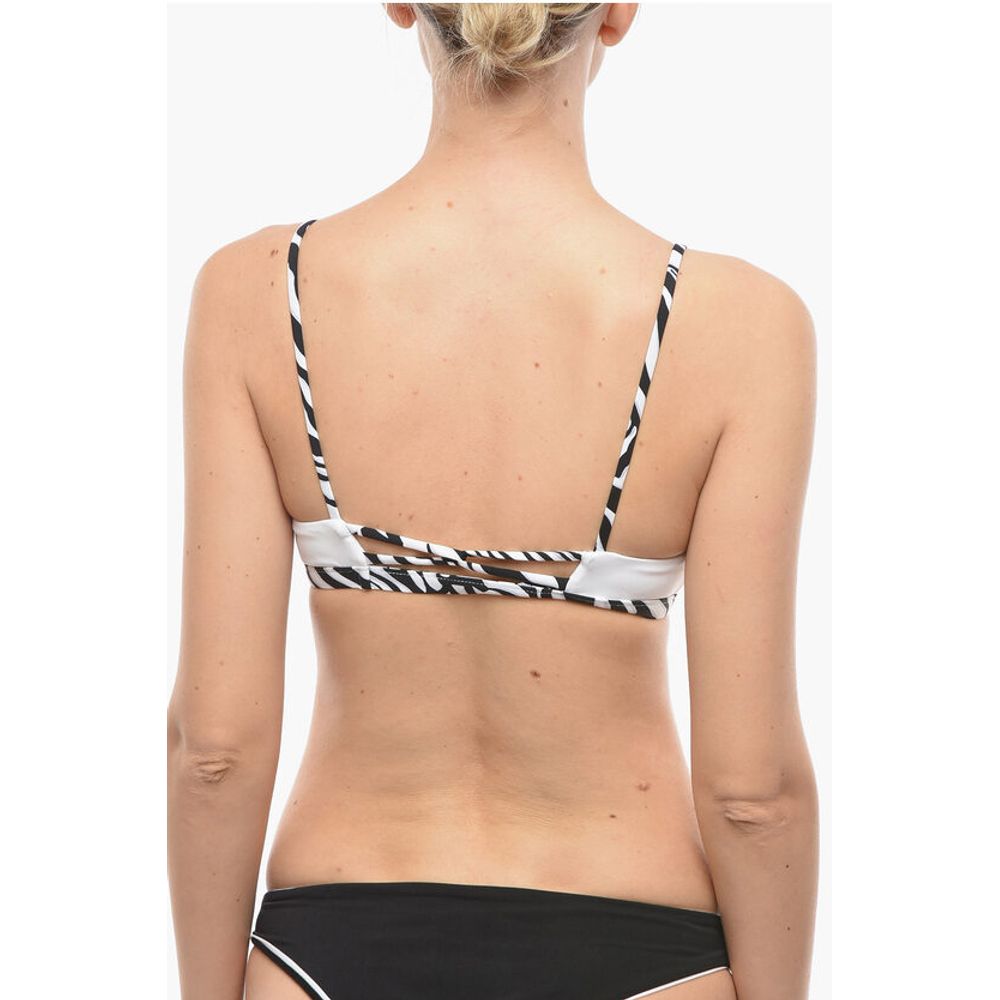 Karl Lagerfeld Triangle Bikini Top with Animal Motif Details - Image 3