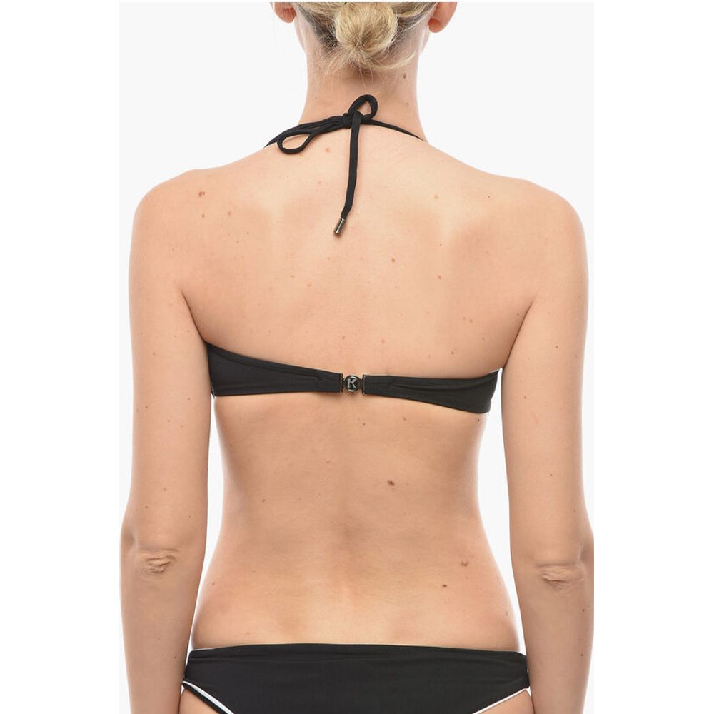 Karl Lagerfeld Bandeau Bikini Top with Printed Contrasting Logo - Image 3