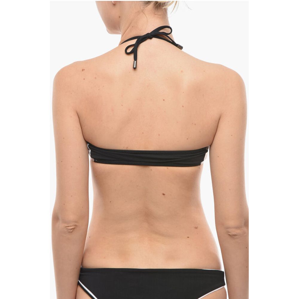Karl Lagerfeld Two-Tone Bikini Top with Zip Closure - Image 3