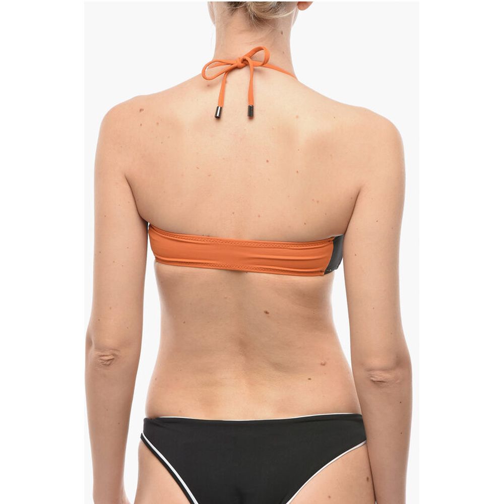 Karl Lagerfeld Two Tone SPORT Bandeau Bikini Top With Zip Closure - Image 3