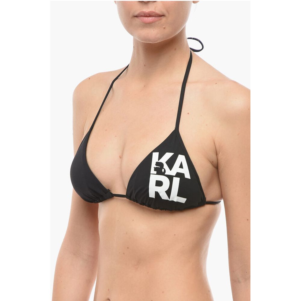 Karl Lagerfeld Logo Printed Triangle Bikini Top - Image 2