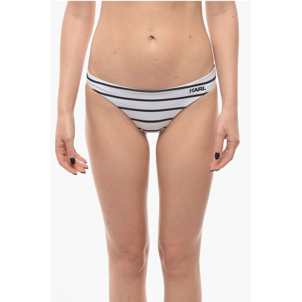 Karl Lagerfeld Two-Tone Awning Striped Bikini Bottom