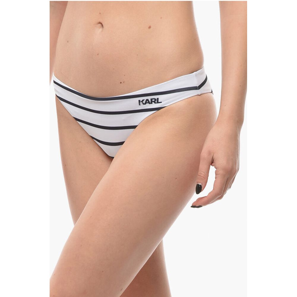 Karl Lagerfeld Two-Tone Awning Striped Bikini Bottom - Image 2