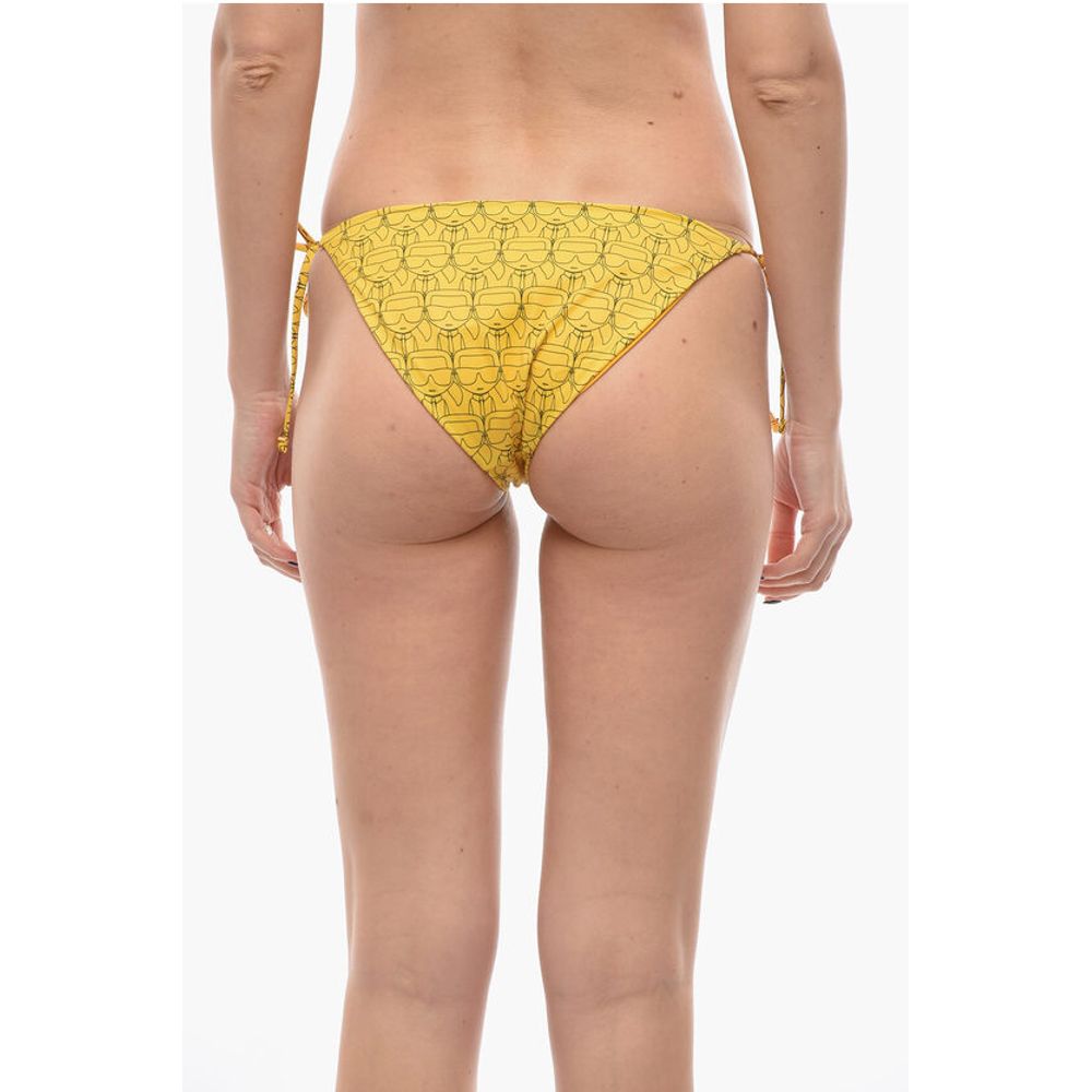 Karl Lagerfeld All-Over Iconic Printed Bikini Bottom With Knotted Laces - Image 3
