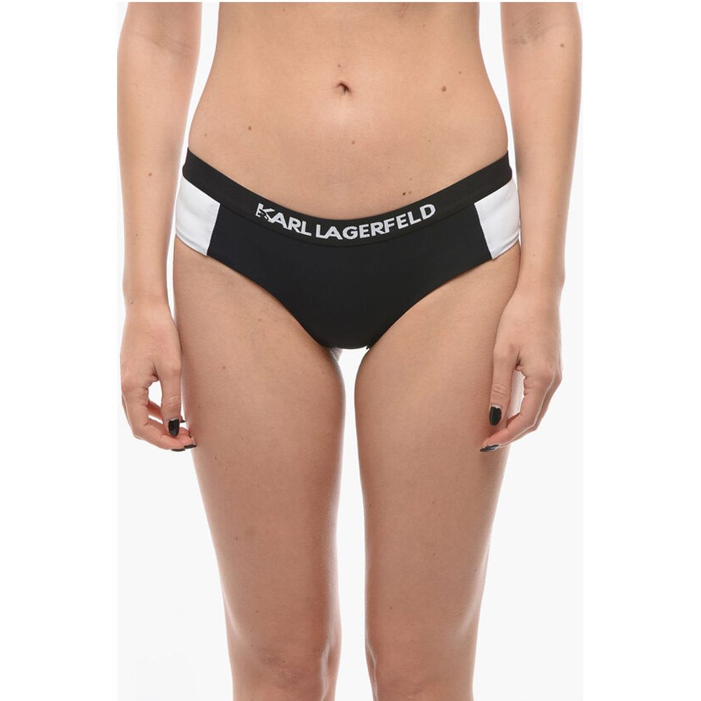 Karl Lagerfeld Two-Tone SPORT Bikini Bottom with Logoed Elastic Band on the