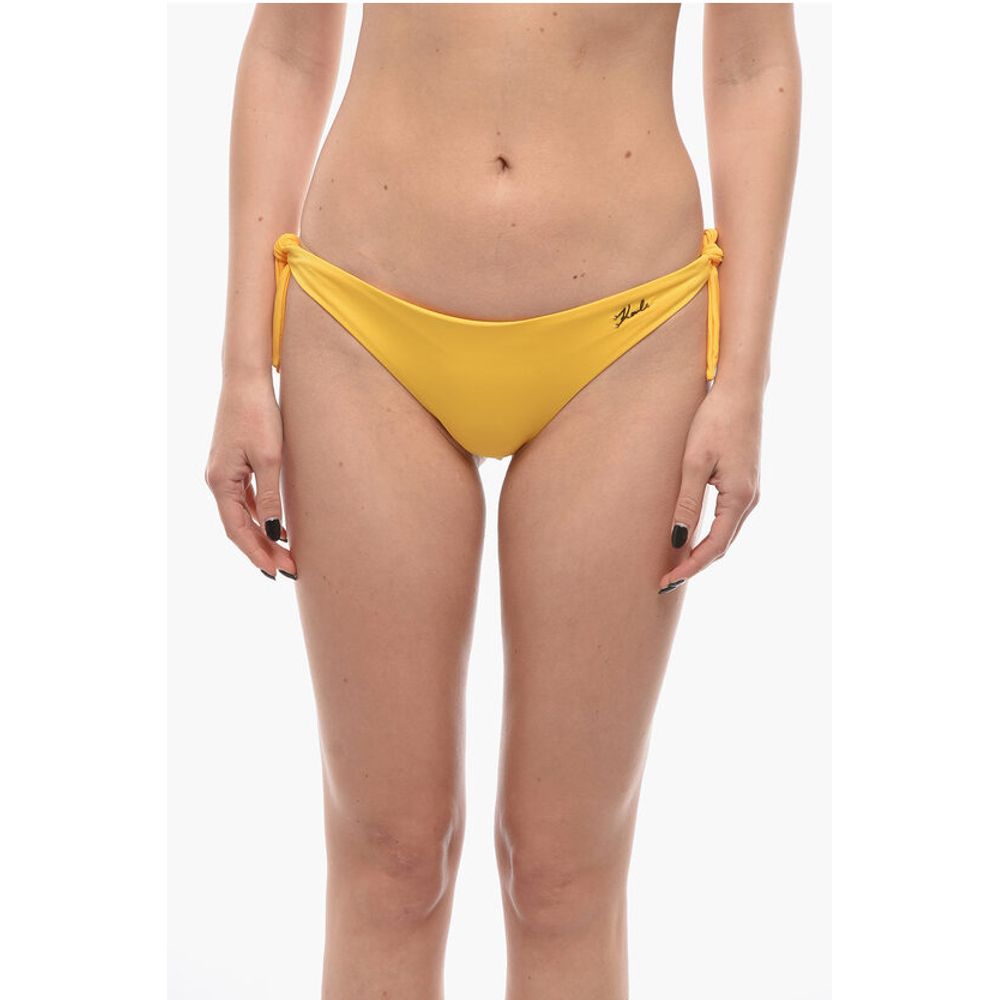 Karl Lagerfeld Solid Color Bikini Bottom With Silver Logo