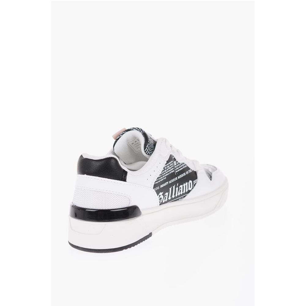 John Galliano Printed Faux Leather Low Top Sneakers - Image 2