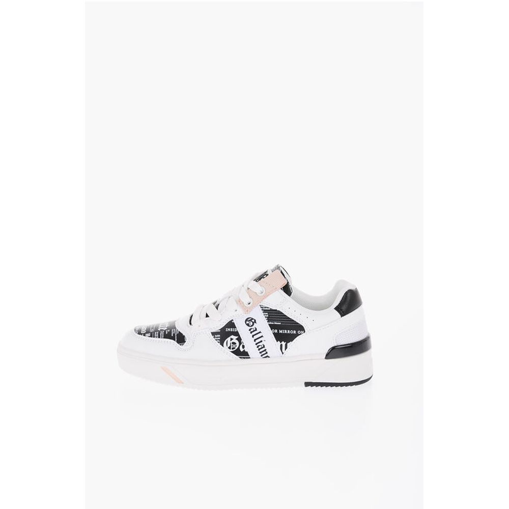 John Galliano Printed Faux Leather Low Top Sneakers - Image 3