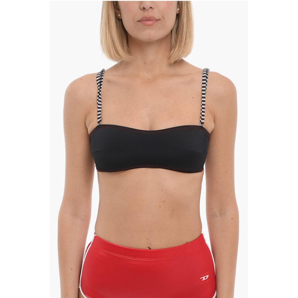 Diesel Bandeau Bikini Top with Striped Straps