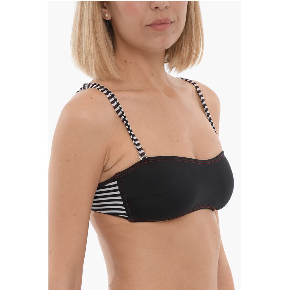 Diesel Bandeau Bikini Top with Striped Straps - Image 3
