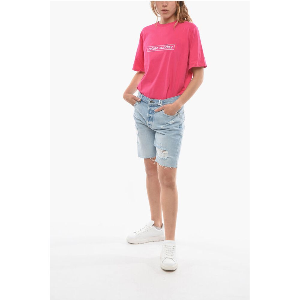 Frame Slouch Fit Denim Distressed Shorts - Image 4