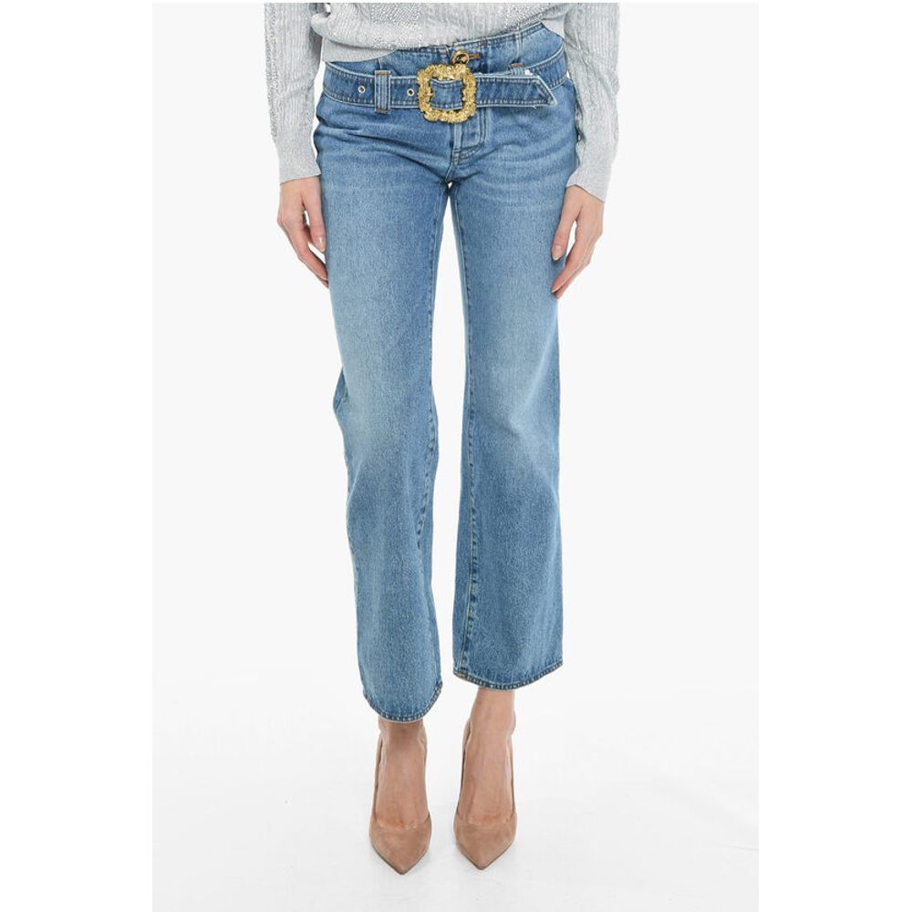 Cormio High Waisted Flared Fit Jeans With Buckle