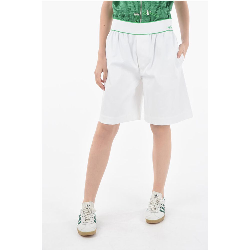 Bottega Veneta Logoed Sanded Cotton Shorts wih Elastic Waist
