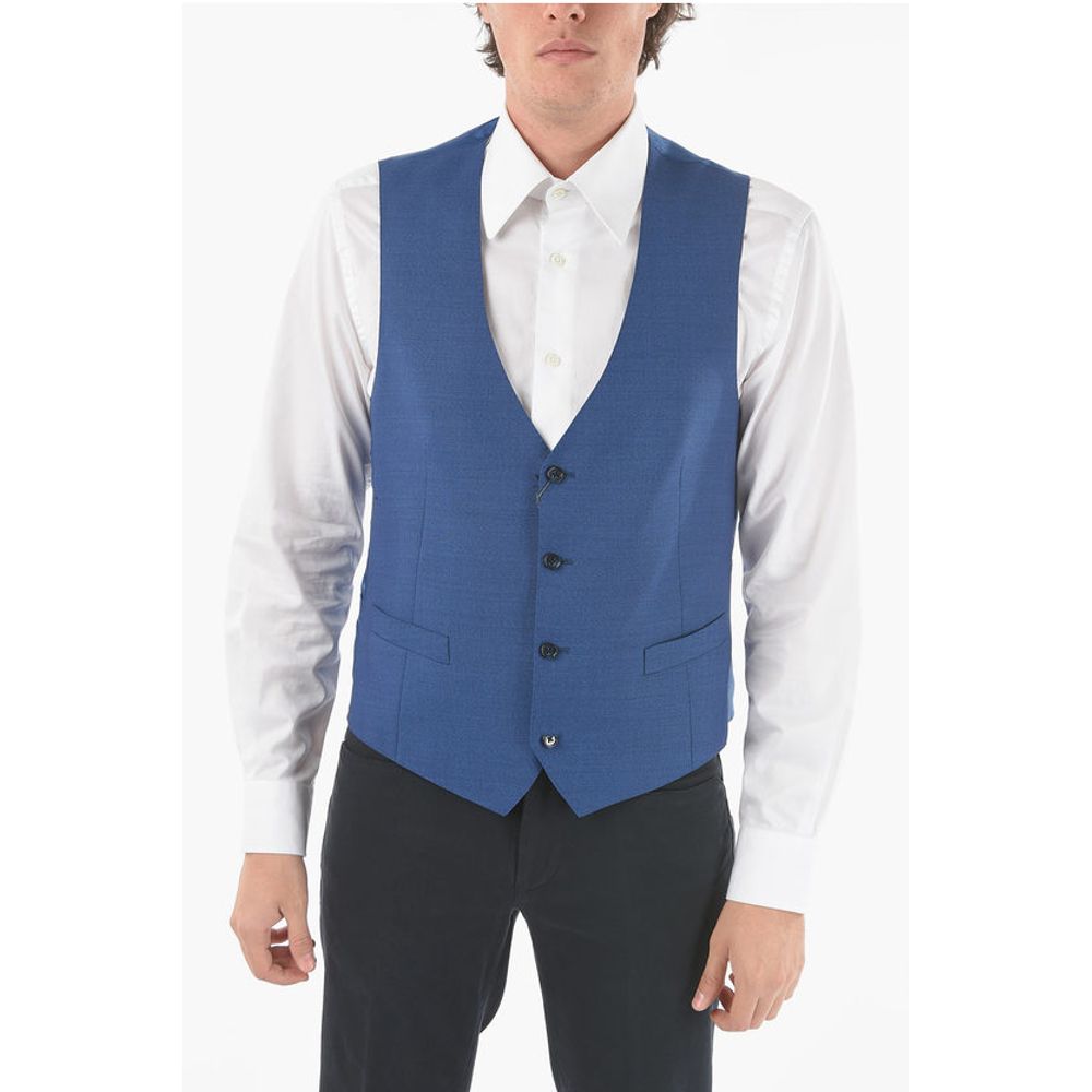 Corneliani Wool 4 Buttons ACADEMY Waistcoat with Martingale