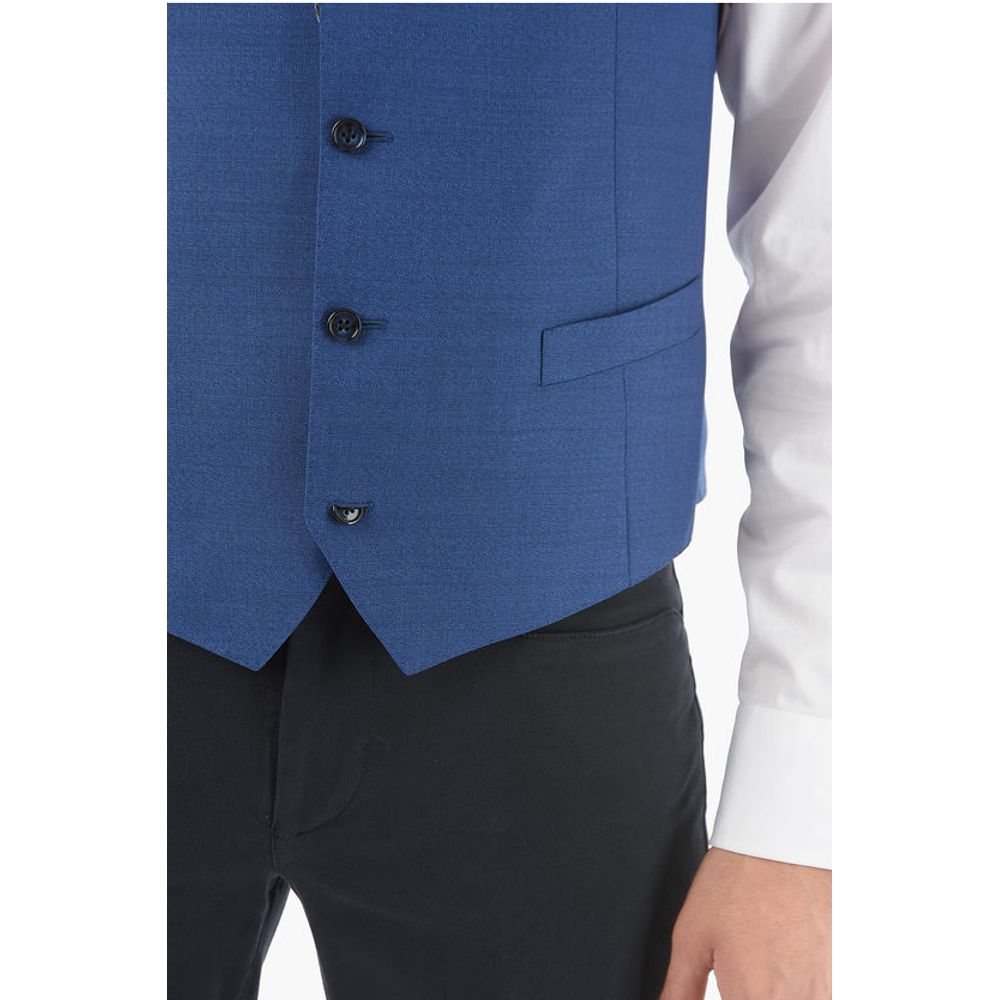 Corneliani Wool 4 Buttons ACADEMY Waistcoat with Martingale - Image 3