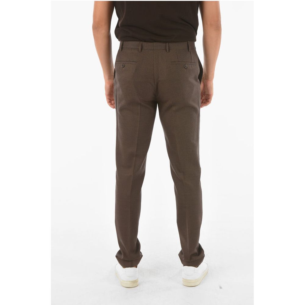 Corneliani CC COLLECTION Virgin Wool REWARD Chino Pants with Houndstoot - Image 2