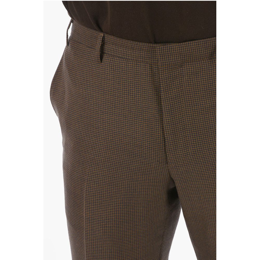 Corneliani CC COLLECTION Virgin Wool REWARD Chino Pants with Houndstoot - Image 3