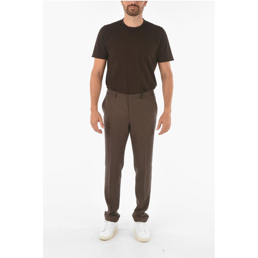 Corneliani CC COLLECTION Virgin Wool REWARD Chino Pants with Houndstoot - Image 4