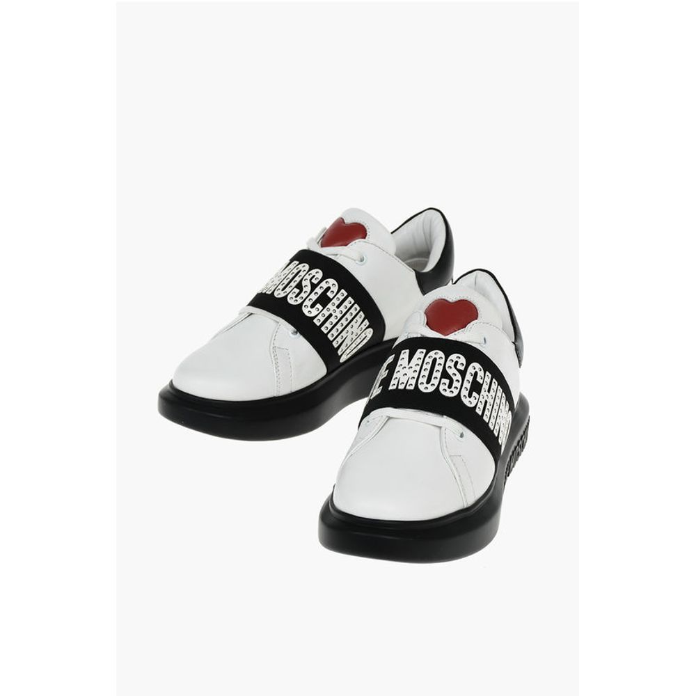 Moschino LOVE Leather Studded Sneakers