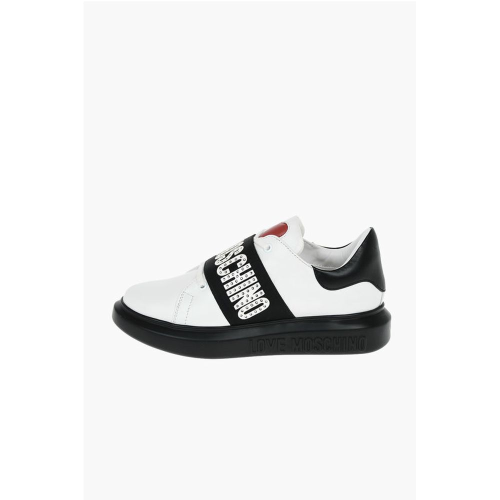 Moschino LOVE Leather Studded Sneakers - Image 3