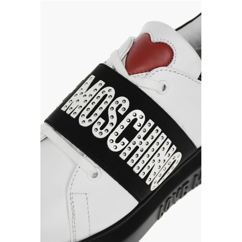 Moschino LOVE Leather Studded Sneakers - Image 4