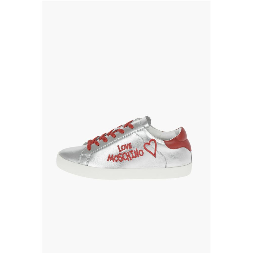 Moschino LOVE Metallic Leather Sneakers - Image 3