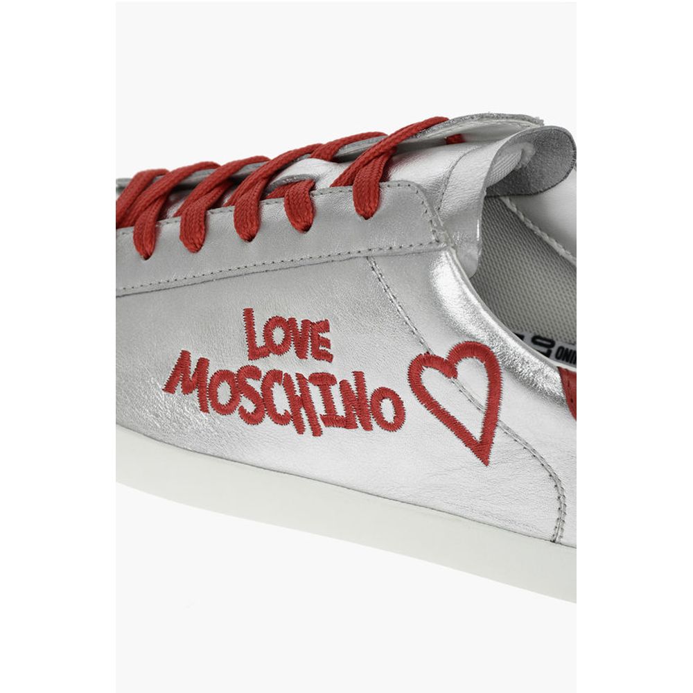 Moschino LOVE Metallic Leather Sneakers - Image 4