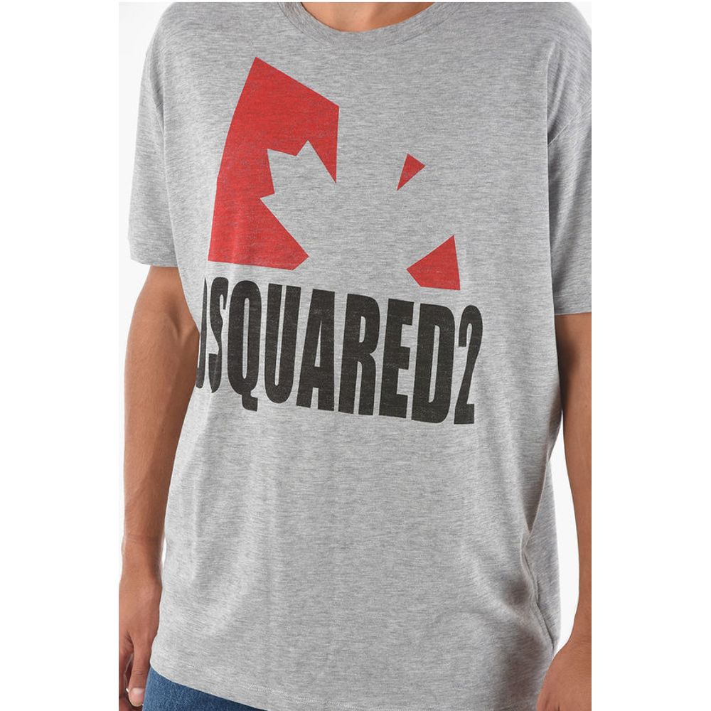 Dsquared² Crew Neck Printed Logo Cotton T-Shirt - Image 3