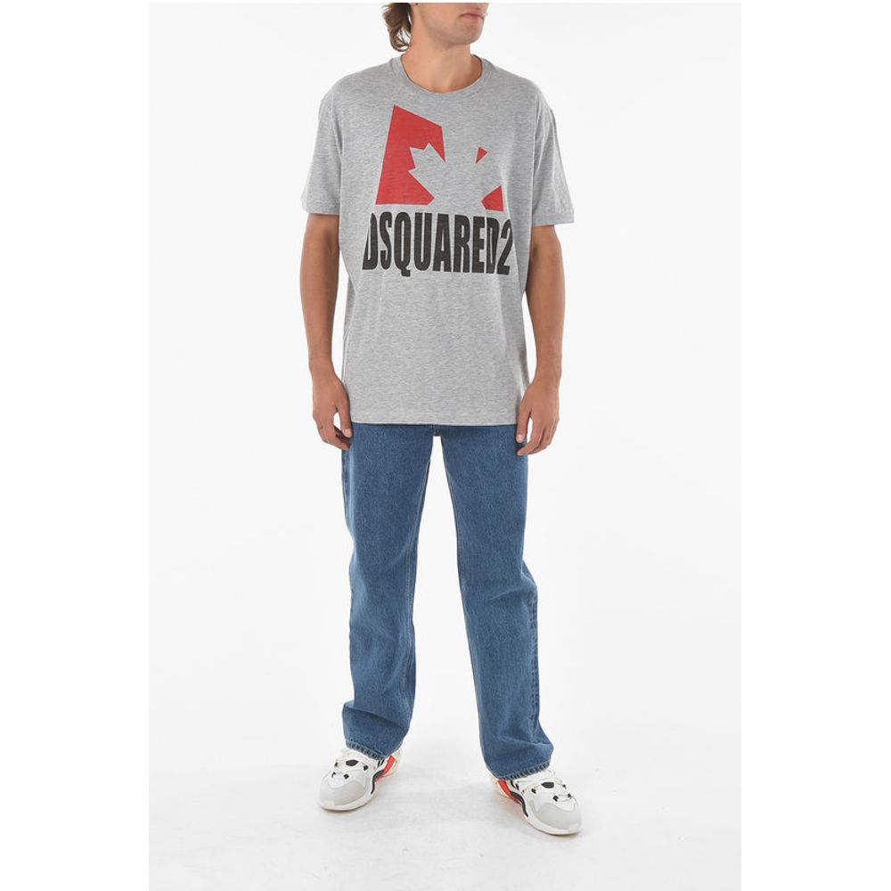 Dsquared² Crew Neck Printed Logo Cotton T-Shirt - Image 4