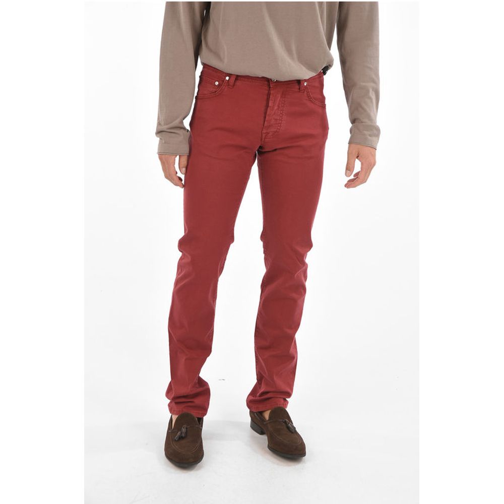 Corneliani ID LUXURY DENIM Stretched Cotton LAZISE Pants with 5 pockets