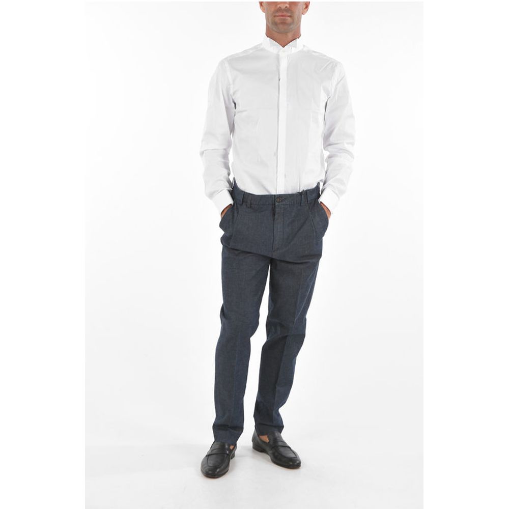 Corneliani CC COLLECTION Flax Blend Chino Pants with Single Pleat - Image 4