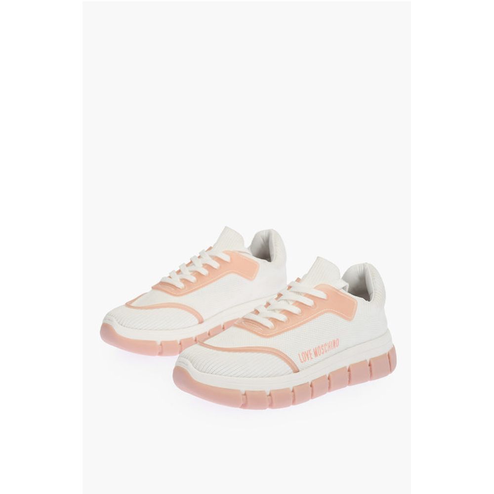 Moschino LOVE perforated fabric two-tone TASSEL50 sneakers