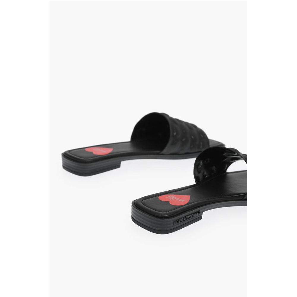 Moschino LOVE embossed hearts faux leather KARL20 sabot - Image 2