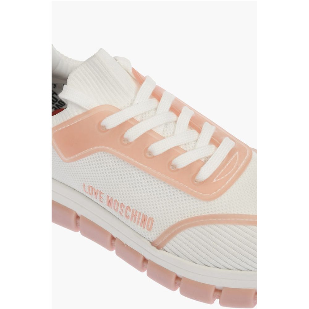 Moschino LOVE perforated fabric two-tone TASSEL50 sneakers - Image 4