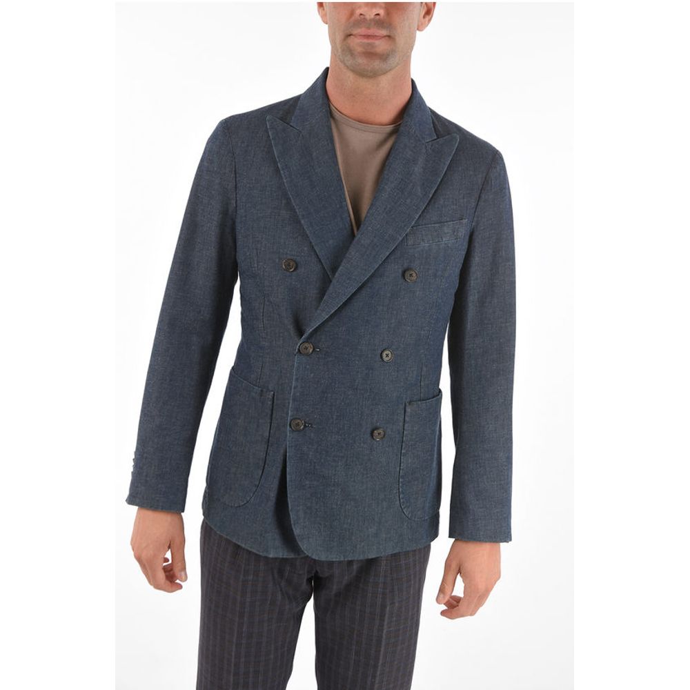 Corneliani CC COLLECTION side vents peak lapel patch pocket double-brea