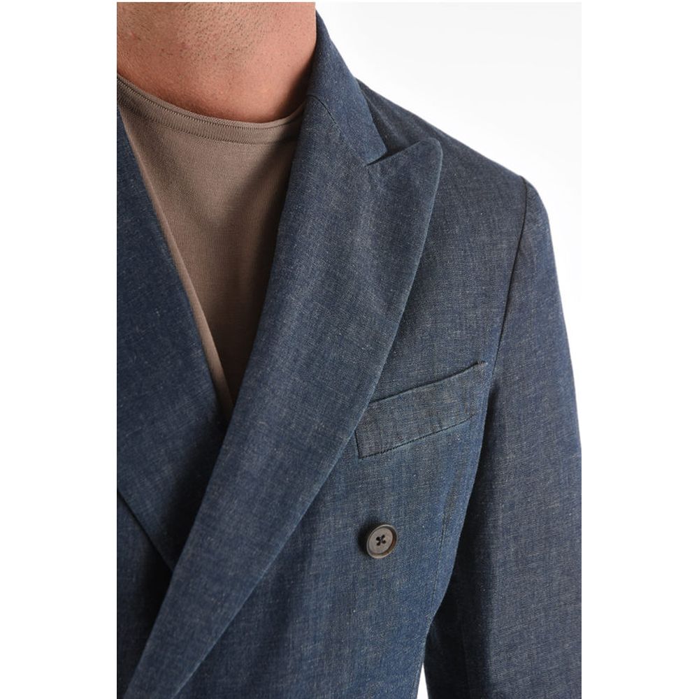 Corneliani CC COLLECTION side vents peak lapel patch pocket double-brea - Image 3